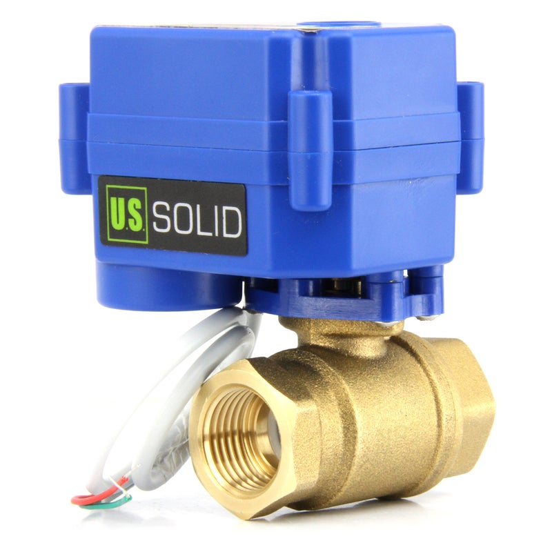 U.S. Solid Motorized Ball Valve- 3/4" Brass Ball Valve with Standard Port, 9-24V DC and 2 Wire Reverse Polarity - Image 4